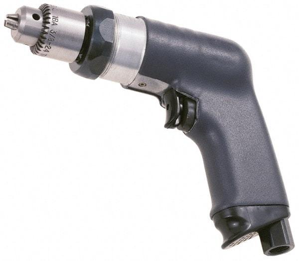 Ingersoll-Rand - 1/4" Keyed Chuck - Pistol Grip Handle, 2,200 RPM, 17 CFM, 0.4 hp, 90 psi - USA Tool & Supply