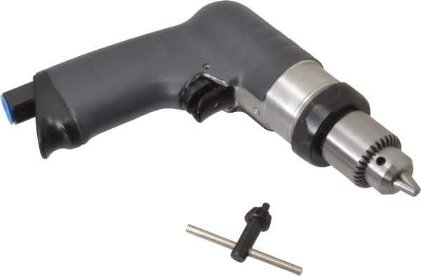 Ingersoll-Rand - 1/4" Keyed Chuck - Pistol Grip Handle, 3,000 RPM, 17 CFM, 0.4 hp, 90 psi - USA Tool & Supply