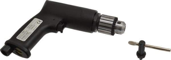 Ingersoll-Rand - 3/8" Keyed Chuck - Pistol Grip Handle, 3,800 RPM, 19 CFM, 0.5 hp, 90 psi - USA Tool & Supply