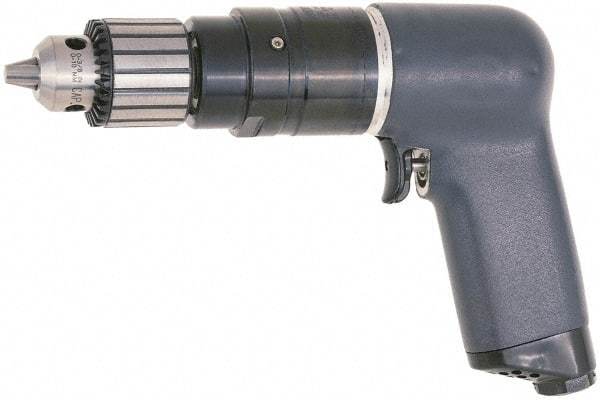 Ingersoll-Rand - 3/8" Keyed Chuck - Pistol Grip Handle, 1,400 RPM, 25 CFM, 0.75 hp, 90 psi - USA Tool & Supply