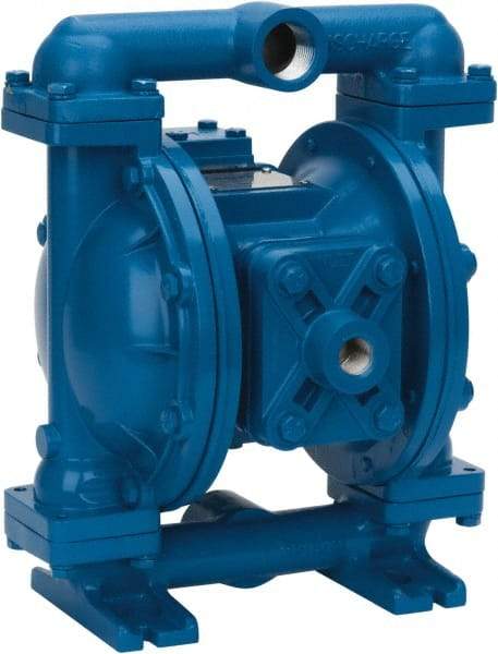 SandPIPER - 1" NPT, Metallic, Air Operated Diaphragm Pump - PTFE Diaphragm, Aluminum Housing - USA Tool & Supply