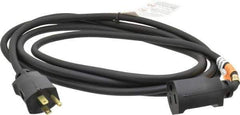 Southwire - 10', 16/3 Gauge/Conductors, Black Outdoor Extension Cord - 1 Receptacle, 13 Amps, UL SJEOW, NEMA 5-15P, 5-15R - USA Tool & Supply