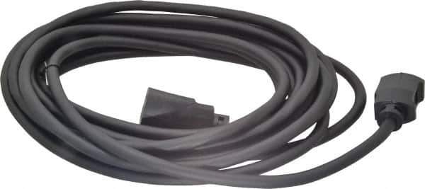 Southwire - 25', 14/3 Gauge/Conductors, Black Outdoor Extension Cord - 1 Receptacle, 15 Amps, UL SJEOW, NEMA 5-15P, 5-15R - USA Tool & Supply