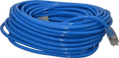 Southwire - Power Cords; Cord Type: Extension Cord ; Overall Length (Feet): 100 ; Cord Color: Blue ; Amperage: 15 ; Voltage: 125 VAC ; Wire Gauge/Number of Conductors: 12/3 - Exact Industrial Supply