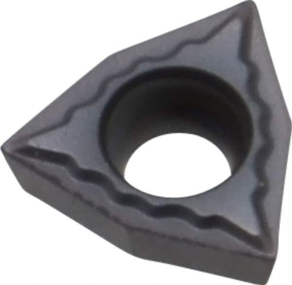 Kennametal - WPGT21505 UF Grade KC5010 Carbide Boring Insert - TiN Finish, 80° Trigon, 11° Relief Angle, 1/4" Inscr Circle, 3/32" Thick, 0.008" Corner Radius - USA Tool & Supply