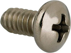 Value Collection - #10-24 UNC, 3/8" Length Under Head Phillips Drive Machine Screw - Pan Head, Grade 316 Stainless Steel, Uncoated, Without Washer - USA Tool & Supply