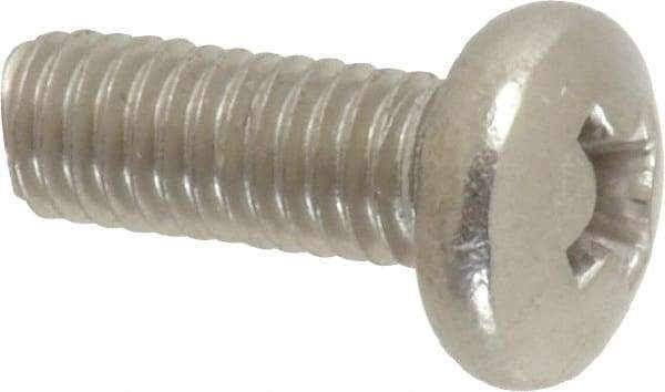 Value Collection - #10-32 UNF, 1/2" Length Under Head Phillips Drive Machine Screw - Pan Head, Grade 316 Stainless Steel, Uncoated, Without Washer - USA Tool & Supply