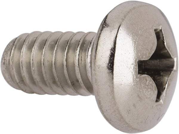Value Collection - 1/4-20 UNC, 1/2" Length Under Head Phillips Drive Machine Screw - Pan Head, Grade 316 Stainless Steel, Uncoated, Without Washer - USA Tool & Supply
