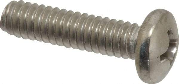 Value Collection - 1/4-20 UNC, 1" Length Under Head Phillips Drive Machine Screw - Pan Head, Grade 316 Stainless Steel, Uncoated, Without Washer - USA Tool & Supply