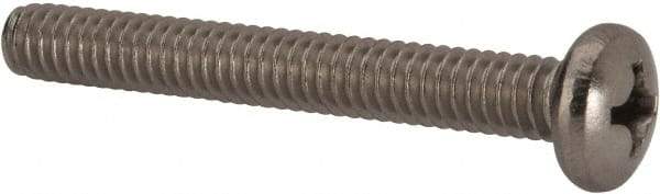 Value Collection - 1/4-20 UNC, 2" Length Under Head Phillips Drive Machine Screw - Pan Head, Grade 316 Stainless Steel, Uncoated, Without Washer - USA Tool & Supply