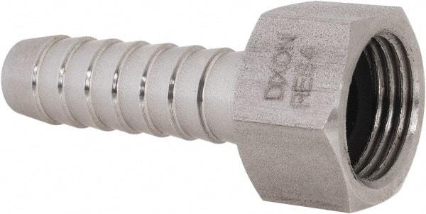 Dixon Valve & Coupling - 1/2" Stainless Steel Suction Female Coupling withNut - Short Shank - USA Tool & Supply