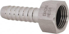 Dixon Valve & Coupling - 1/2" Stainless Steel Suction Female Coupling withNut - Short Shank - USA Tool & Supply