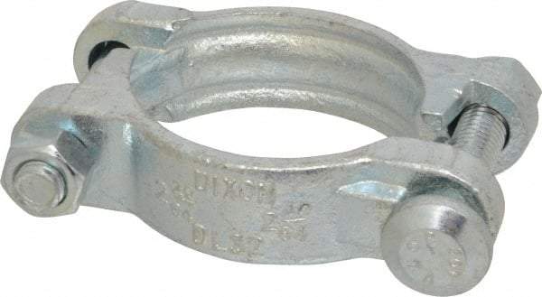 Dixon Valve & Coupling - 2-5/16 to 2-5/8" OD, Double Bolt Iron Clamp - Plated Malleable Iron - USA Tool & Supply