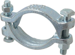 Dixon Valve & Coupling - 3-1/4 to 3-1/2" OD, Double Bolt Iron Clamp - Plated Malleable Iron - USA Tool & Supply