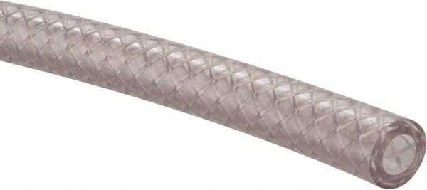 Made in USA - 1/4" ID x 7/16" OD, 0.102" Wall Thickness, Cut to Length (100' Standard Length) PVC Tube - Clear, 300 Max psi, 80 Shore A Hardness - USA Tool & Supply