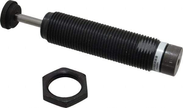 Parker - 1-12 Thread, 1/4 Rod Diam, 1 Stroke Length, Male Button Shock - 0.88 Shock Outside Diam, 5.62 OAL - USA Tool & Supply