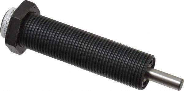 Parker - 3/4-16 Thread, 1/4 Rod Diam, 1/2 Stroke Length, Male Button Shock - 0.66 Shock Outside Diam, 3.81 OAL - USA Tool & Supply