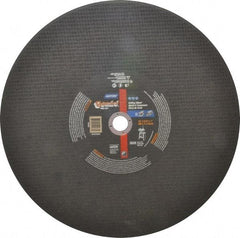 Norton - 16" Aluminum Oxide Cutoff Wheel - 5/32" Thick, 1" Arbor, 3,820 Max RPM, Use with Stationary Tools - USA Tool & Supply