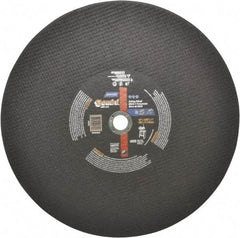 Norton - 16" Aluminum Oxide Cutoff Wheel - 5/32" Thick, 1" Arbor, 3,820 Max RPM, Use with Stationary Tools - USA Tool & Supply