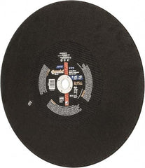 Norton - 18" Aluminum Oxide Cutoff Wheel - 5/32" Thick, 1" Arbor, 3,015 Max RPM, Use with Stationary Tools - USA Tool & Supply