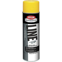Krylon - 18 fl oz Yellow Striping Paint - 234 to 332 Sq Ft/Gal Coverage, Solvent-Based Formula - USA Tool & Supply