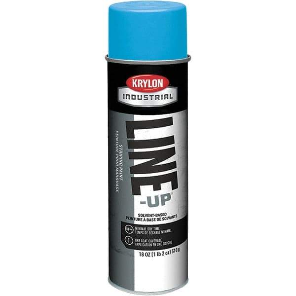 Krylon - 18 fl oz Blue Striping Paint - 234 to 332 Sq Ft/Gal Coverage, Solvent-Based Formula - USA Tool & Supply