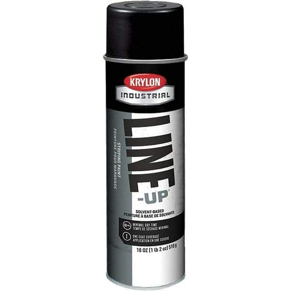 Krylon - 18 fl oz Black Striping Paint - 234 to 332 Sq Ft/Gal Coverage, Solvent-Based Formula - USA Tool & Supply