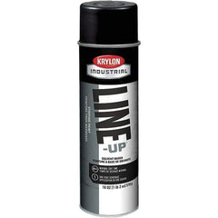 Krylon - 18 fl oz Black Striping Paint - 234 to 332 Sq Ft/Gal Coverage, Solvent-Based Formula - USA Tool & Supply