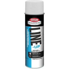 Krylon - 18 fl oz White Striping Paint - 234 to 332 Sq Ft/Gal Coverage, Water-Based Formula - USA Tool & Supply
