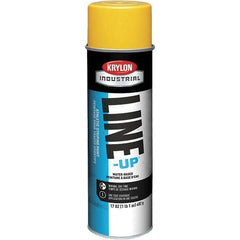 Krylon - 17 fl oz Yellow Striping Paint - 234 to 332 Sq Ft/Gal Coverage, Water-Based Formula - USA Tool & Supply