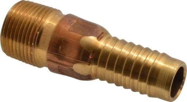 Campbell Fittings - 3/4" Pipe ID, Threaded Combination Nipple for Hoses - Brass - USA Tool & Supply