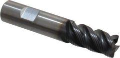 Kennametal - 3/4" Diam, 1-1/2" LOC, 4 Flute Solid Carbide 0.05" Corner Radius Roughing End Mill - AlTiN Finish, 4" OAL, 3/4" Shank Diam, Single End, Centercutting, 40° Helix - USA Tool & Supply