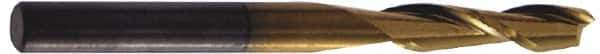 Hertel - 3/4", 3" LOC, 3/4" Shank Diam, 6" OAL, 2 Flute, Solid Carbide Square End Mill - Single End, TiN Finish, Spiral Flute, 30° Helix, Centercutting, Right Hand Cut - USA Tool & Supply