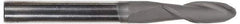 Hertel - 3/4" Diam, 1-1/2" LOC, 4 Flute Solid Carbide Ball End Mill - TiCN Finish, Single End, 4" OAL, 3/4" Shank Diam - USA Tool & Supply