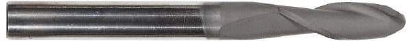 Hertel - 1" Diam, 1-1/2" LOC, 4 Flute Solid Carbide Ball End Mill - TiCN Finish, Single End, 4" OAL, 1" Shank Diam - USA Tool & Supply