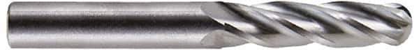 Hertel - 3/4" Diam, 1-1/2" LOC, 4 Flute Solid Carbide Ball End Mill - Uncoated, Single End, 4" OAL, 3/4" Shank Diam - USA Tool & Supply