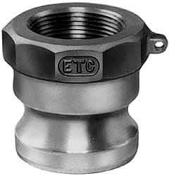 EVER-TITE Coupling Products - 6" Stainless Steel Cam & Groove Suction & Discharge Hose Male Adapter Female NPT Thread - Part A, 6" Thread, 75 Max psi - USA Tool & Supply