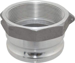 EVER-TITE Coupling Products - 4" Aluminum Cam & Groove Suction & Discharge Hose Male Adapter Female NPT Thread - Part A, 4" Thread, 100 Max psi - USA Tool & Supply