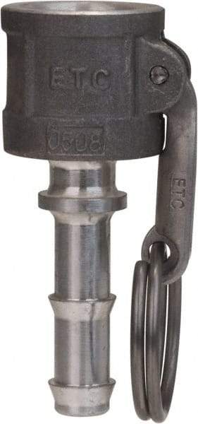 EVER-TITE Coupling Products - 6" Brass Cam & Groove Suction & Discharge Hose Female Coupler Hose Shank - Part C, 75 Max psi - USA Tool & Supply