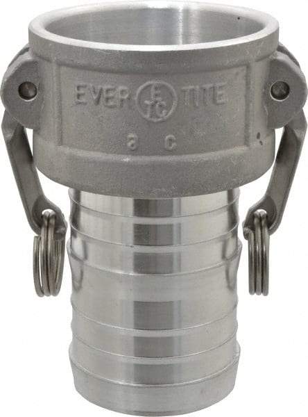 EVER-TITE Coupling Products - 3" Aluminum Cam & Groove Suction & Discharge Hose Female Coupler Hose Shank - Part C, 125 Max psi - USA Tool & Supply