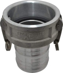 EVER-TITE Coupling Products - 4" Aluminum Cam & Groove Suction & Discharge Hose Female Coupler Hose Shank - Part C, 100 Max psi - USA Tool & Supply