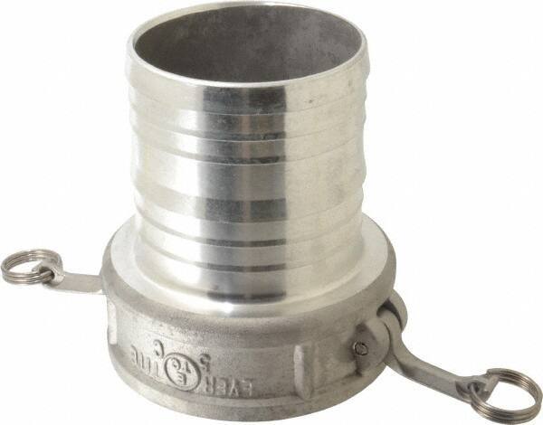 EVER-TITE Coupling Products - 5" Aluminum Cam & Groove Suction & Discharge Hose Female Coupler Hose Shank - Part C, 75 Max psi - USA Tool & Supply