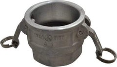 EVER-TITE Coupling Products - 3" Aluminum Cam & Groove Suction & Discharge Hose Female Coupler Female NPT Thread - Part D, 3" Thread, 125 Max psi - USA Tool & Supply