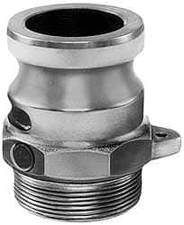 EVER-TITE Coupling Products - 6" Aluminum Cam & Groove Suction & Discharge Hose Male Adapter Male NPT Thread - Part F, 6" Thread, 75 Max psi - USA Tool & Supply