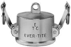 EVER-TITE Coupling Products - 4" Stainless Steel Cam & Groove Suction & Discharge Hose Dust Cap For Use with Adapters - Part DC, 100 Max psi - USA Tool & Supply