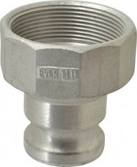 EVER-TITE Coupling Products - 2" Aluminum Cam & Groove Suction & Discharge Hose Male Adapter Female NPT Thread - Part A, 3" Thread, 250 Max psi - USA Tool & Supply