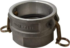 EVER-TITE Coupling Products - 4" Aluminum Cam & Groove Suction & Discharge Hose Female Coupler Female NPT Thread - Part D, 3" Thread, 100 Max psi - USA Tool & Supply