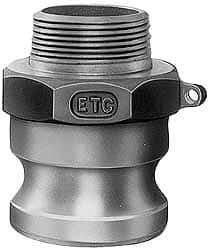 EVER-TITE Coupling Products - 3" Aluminum Cam & Groove Suction & Discharge Hose Male Adapter Male NPT Thread - Part F, 4" Thread, 125 Max psi - USA Tool & Supply