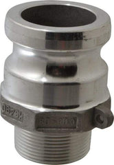 EVER-TITE Coupling Products - 2" Aluminum Cam & Groove Suction & Discharge Hose Male Adapter Male NPT Thread - Part F, 1-1/2" Thread, 250 Max psi - USA Tool & Supply