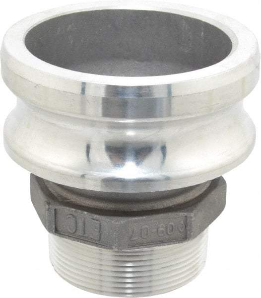 EVER-TITE Coupling Products - 3" Aluminum Cam & Groove Suction & Discharge Hose Male Adapter Male NPT Thread - Part F, 2" Thread, 125 Max psi - USA Tool & Supply